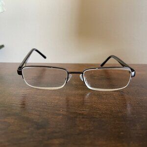 Foster Grant Design Optics Frames Only Black Rectangle Semi Rimless 53-18-14 mm